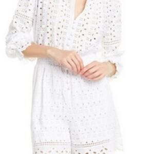 The Kooples Embroidery Romper white S